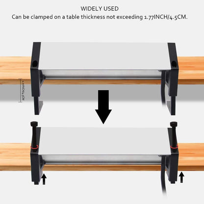 Power Strip Extension Lead 3 Way Outlet Extension Socket with 2 USB, Desktop Clamp Power Socket for Office Kitchen Worktop, 6ft Extension Cable